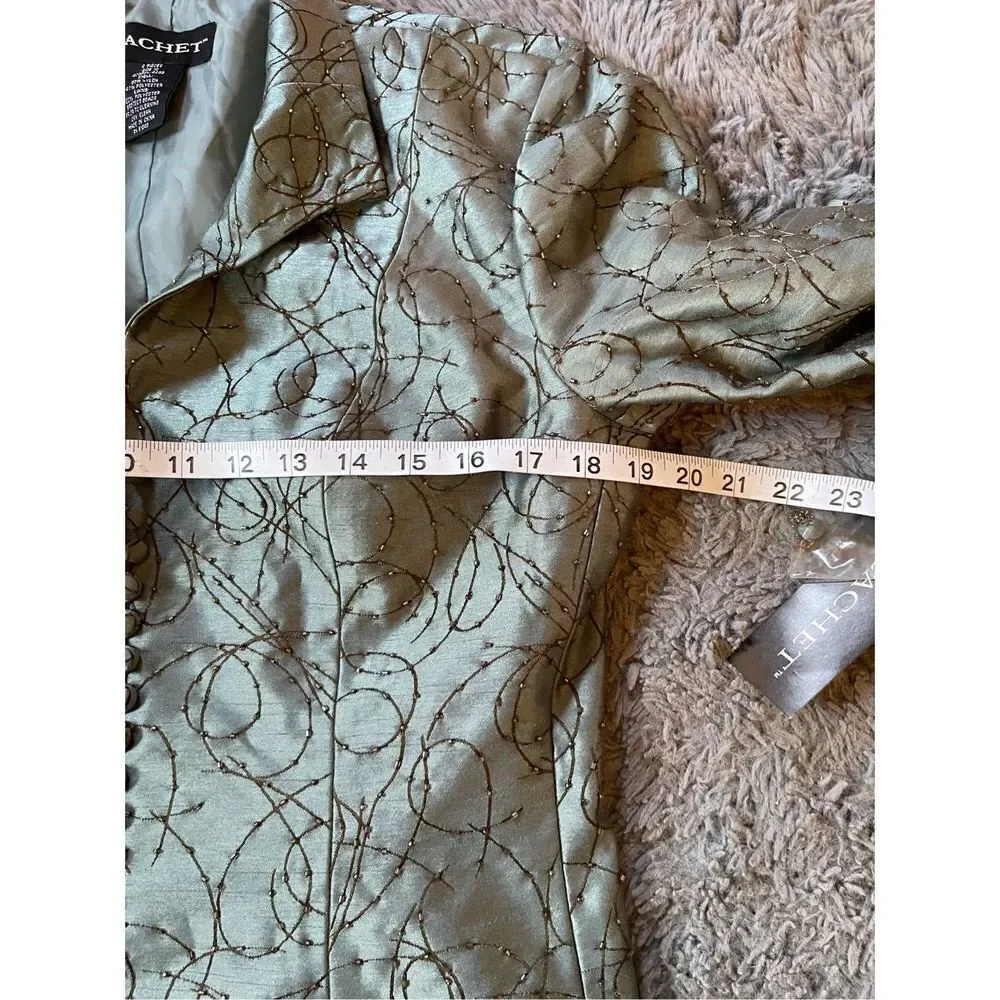 NWT Vintage cachet‎ set embellished jacket and square neck dress 10